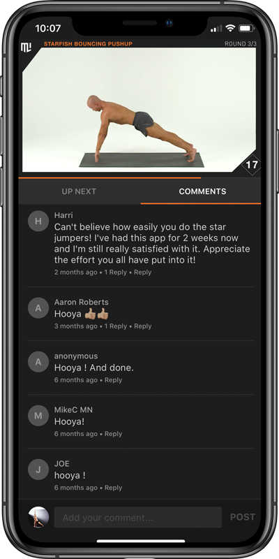 Starfish Bouncing Push Up with Comments