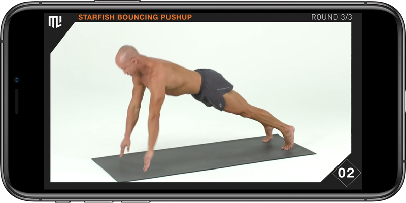 Starfish Bouncing Push Up on an iPhone